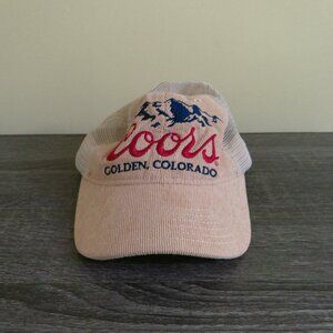 Coors Banquet Beer Trucker Hat Golden Colorado Corduroy Mesh Snapback Adjustable